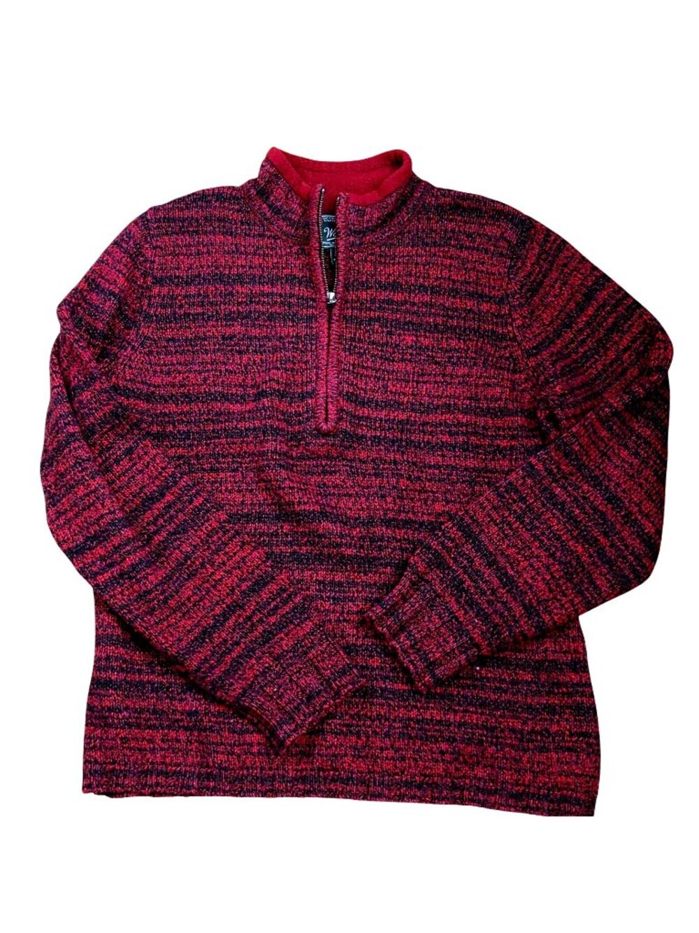 Woolrich Deep Ruby Heather Red 1/4 Zip Sweater Womens Large